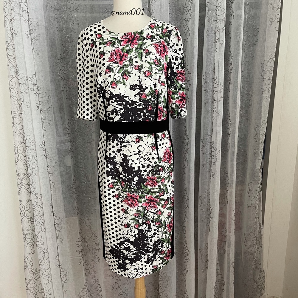 Rickie Freeman for Teri Jon Floral & Polka Dots Dress - Picture 4 of 7